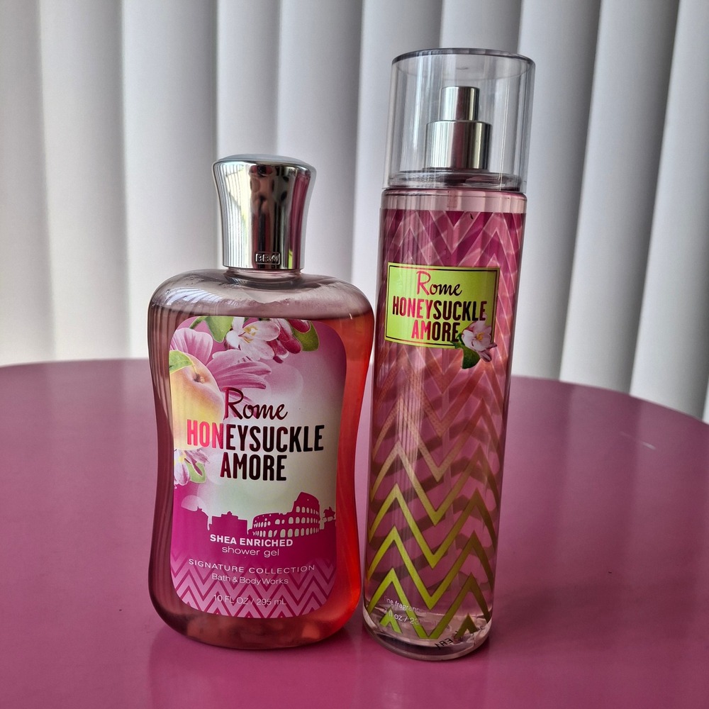 Bath & Body Works ROME HONEYSUCKLE AMORE Shower Gel Mist Set of 2 Retired